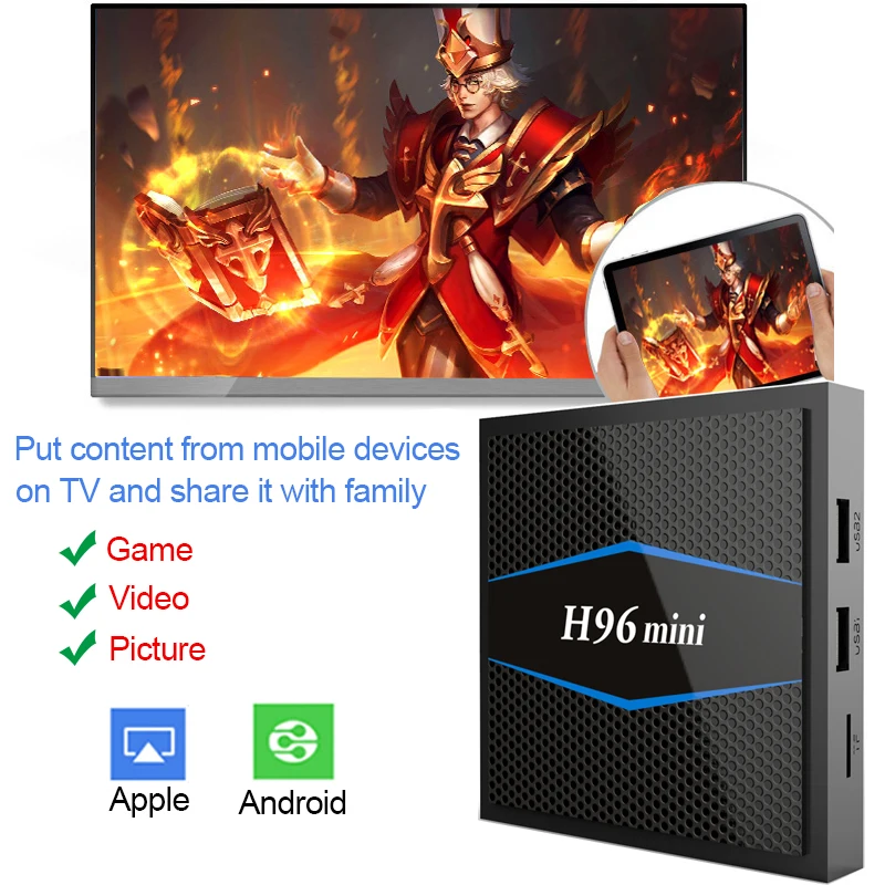Xinways h96 mini TV BOX Android 7.1 OS Smart TV Box 2 gb 16 gb Amlogic S905W Quad Core 2.4 ghz WiFi Set top box 1 gb 8 gb X96min