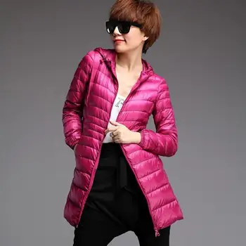 

Women new fashion hooded winter down jacket 2018 Korean version of the slim long autumn down Jackets fashion thin Plus size 7XL