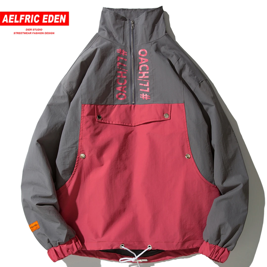 

Aelfric Eden 2018 Fashion Letter Print Patchwork Pullover Sweatshirt Men's Preppy Style Streetwear Hip Hop Hoodies 3 Colour NC18