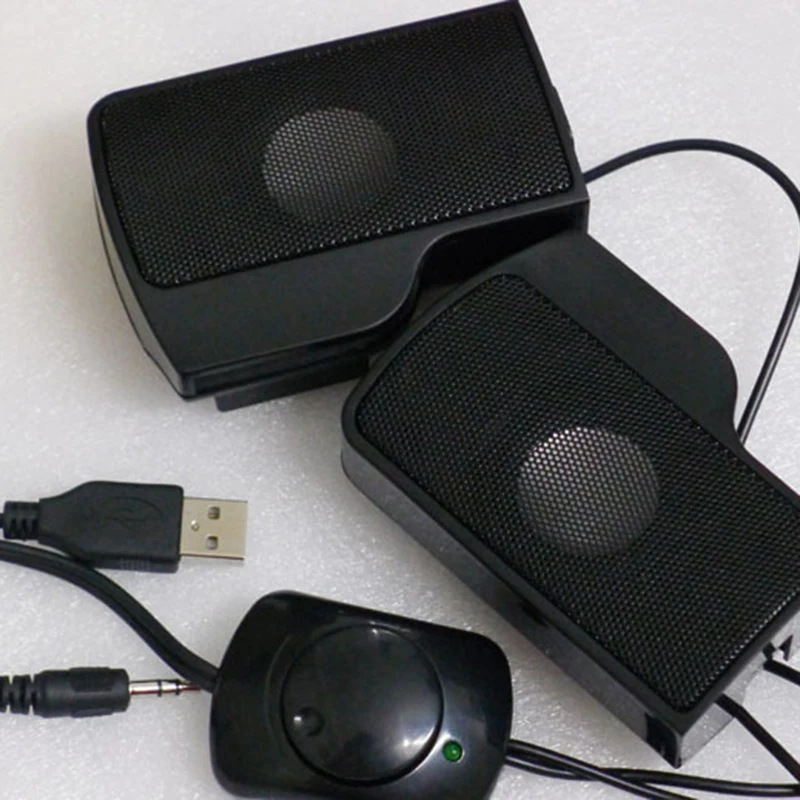 Portable Mini USB Stereo Speaker Soundbar Clip on Speaker for Notebook Laptop Music Player Computer PC with Clip (1)