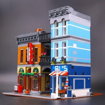 

jiangpai Street View Series Detective Club Music Fight 15011 with the same paragraph assembled to insert blocks educational toys