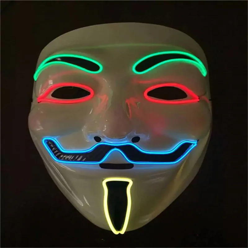 New 2018 EL wire Flashing fashion Party mask luminous halloween mask LED mask as gift mask for event stage show01