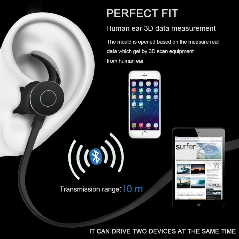 Беспроводные наушники YOU FIRST стерео гарнитура с микрофоном Bluetooth спортивные
