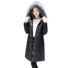 Европейская Натуральная овечья кожа замшевое пальто куртка лиса мужская куртка с капюшоном осень зима женская теплая верхняя одежда пальто LF4256