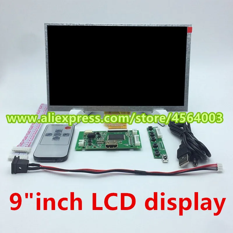 

9 inch 800*480 for Raspberry pi PC TTL matrix screen display LCD HDMI Monitor AT090TN10 12 small driver board Audio controller