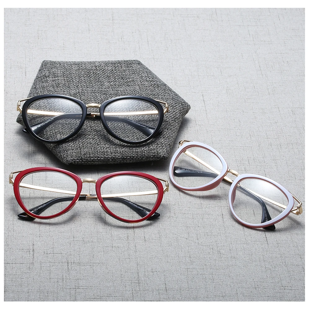 Peekaboo, прозрачные линзы, модные женские очки, Ретро стиль, Золотой Металл, оптические очки, кошачий глаз, для женщин, красный леопард, подарочные элементы, аксессуары