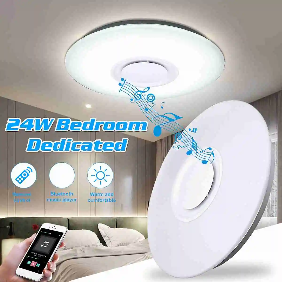 Smuxi Modern 220V LED Ceiling Light RGB Dimmable 24W APP Control Bluetooth Living Room Bedroom Music Ceiling Lamp Smuxi Modern 220V LED Ceiling Light RGB Dimmable 24W APP Control Bluetooth Living Room Bedroom Music Ceiling Lamp