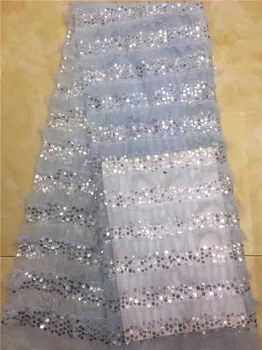 

Pretty sequins design French lace fabric hot sale net lace cloth for evening dress PDN21(5yards/lot)
