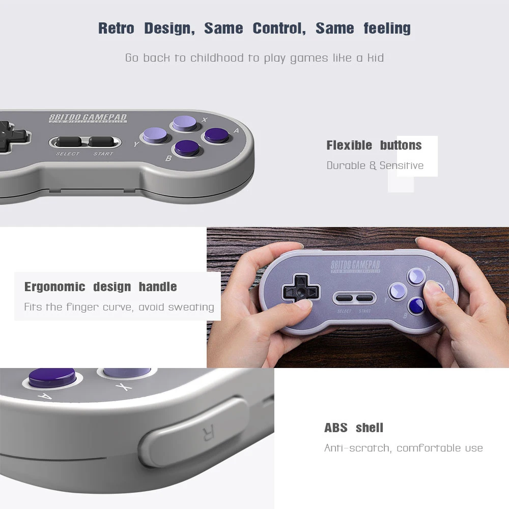 8bitdo SF30 Pro/SN30 Pro Bluetooth геймпад Беспроводной игровой контроллер с джойстиком для Windows, Android nintendo переключатель macOS