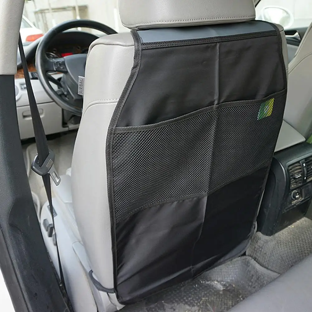 Universal Car Seat Back Kick Mat Storage Bag Storage Organizer Bag Car Seat Cover Protector