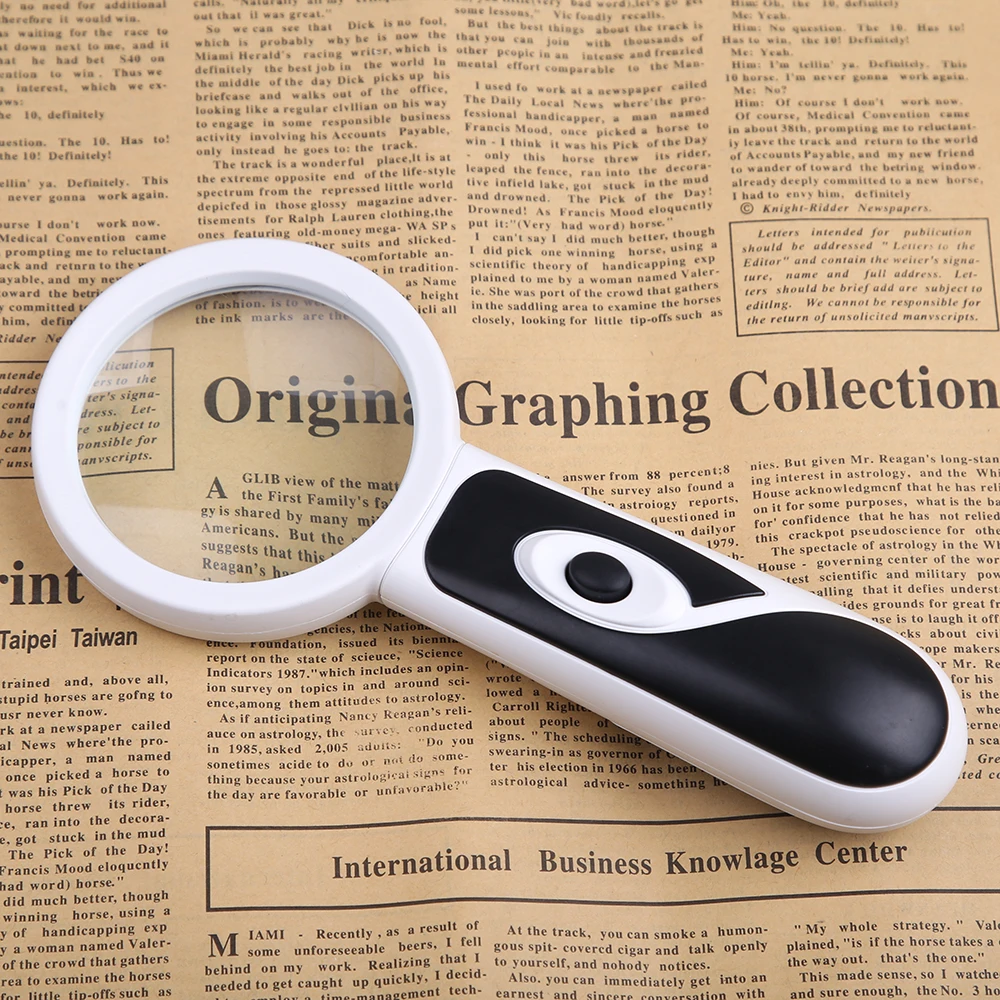 BIJIA Handheld 4X 20X Illuminated Magnifier Magnifying Glass Aid Reading for Seniors loupe