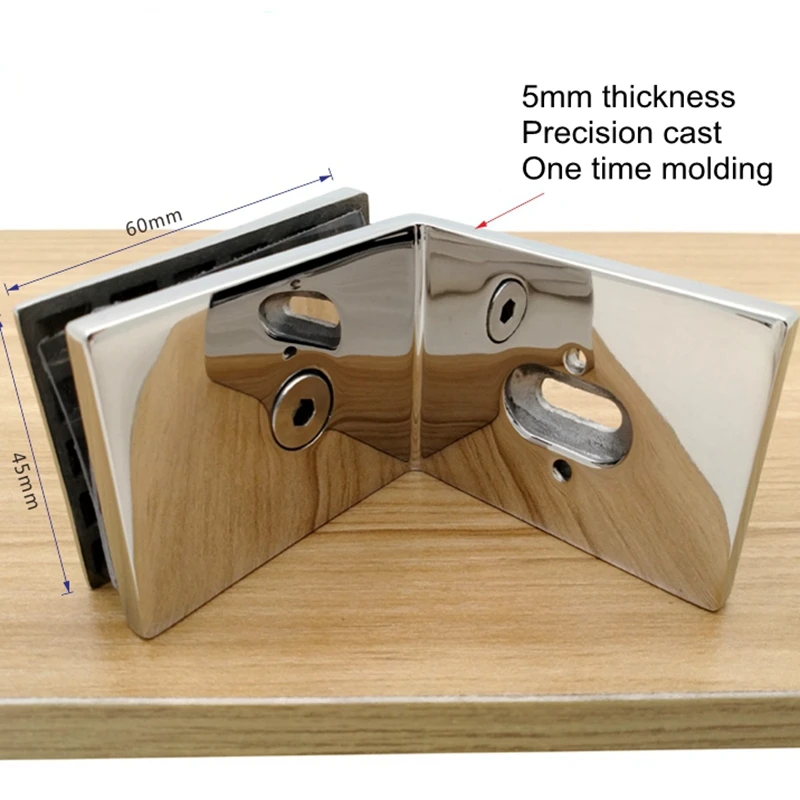 304 нержавеющая сталь стеклянная к стене Скоба для ванной, для стеклянной поверхности 90 градусов одностороннее литье угловой душевой комнаты стеклянный зажим