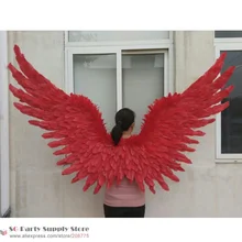 Костюм для косплея высокого качества для взрослых с красными крыльями ангела Свадебные украшения для бара фотография Реквизит полностью ручной работы