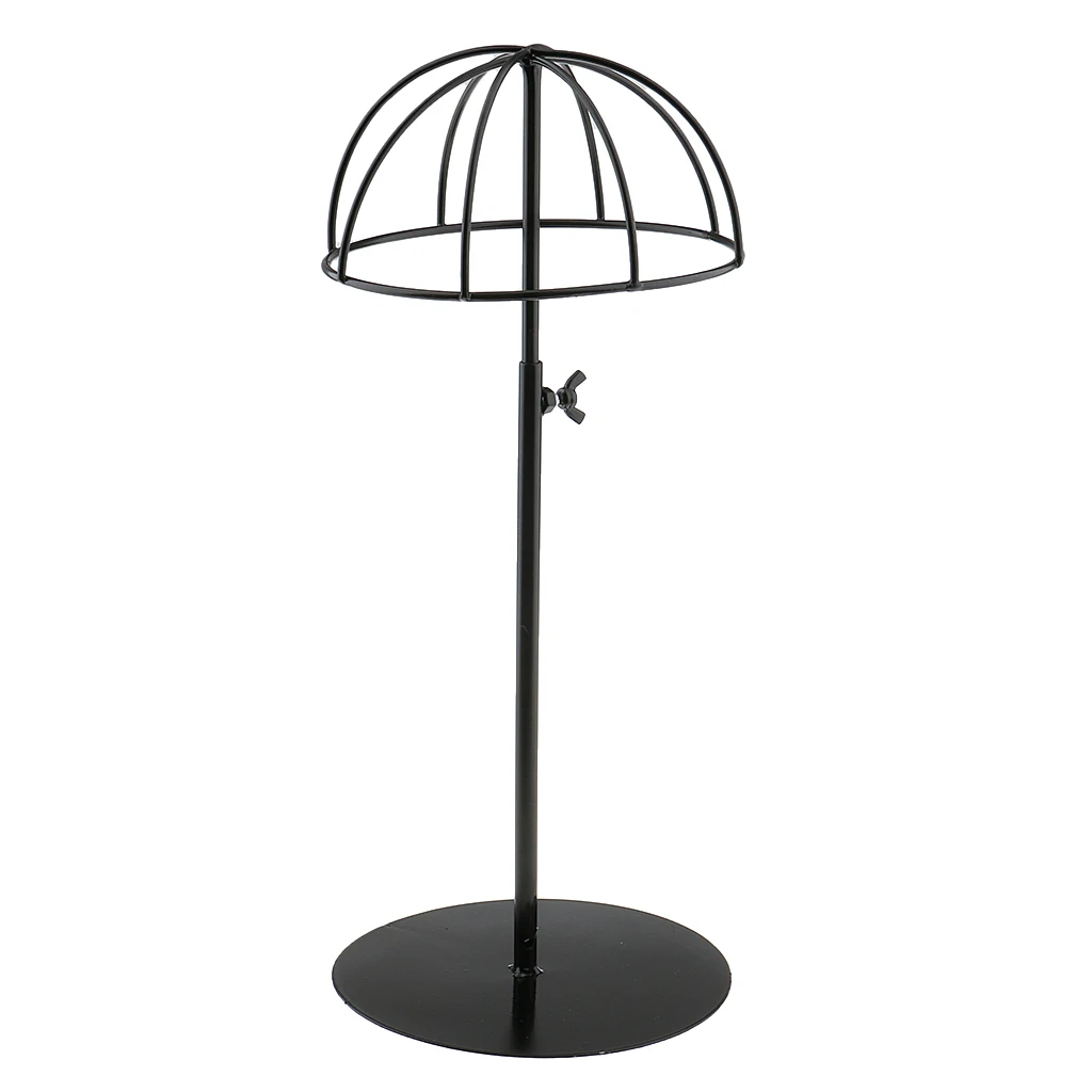 2 Colors Metal Hat Cap Helmet Rack Hair Wig Toupee Holder Storage Display Stand