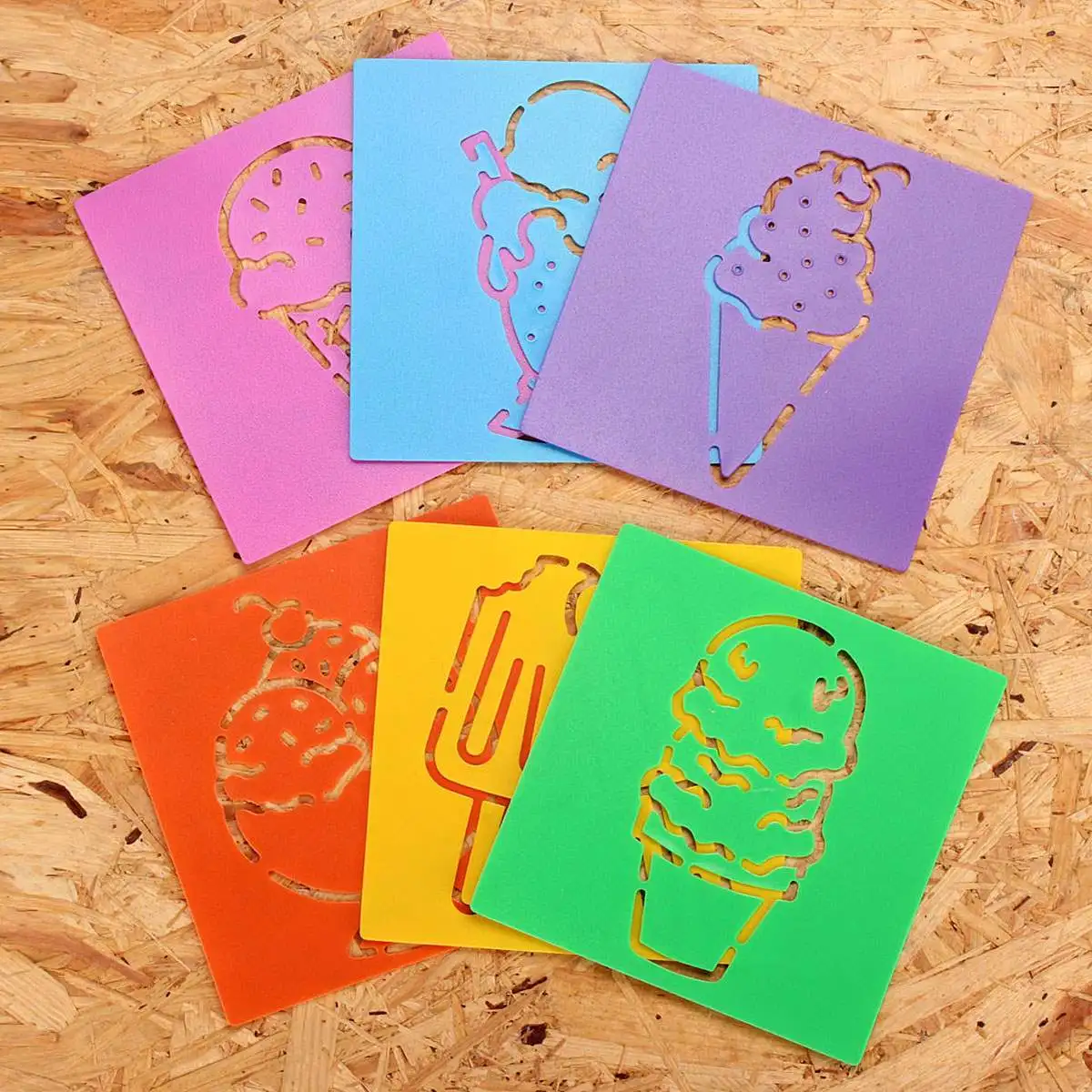 6 pz Plastica Colorati Per Bambini Panti Modello di apprendimento Tavolo Da Disegno Giocattolo Educazione Stencil Giocattoli Per Bambini Favor Regalo Ice