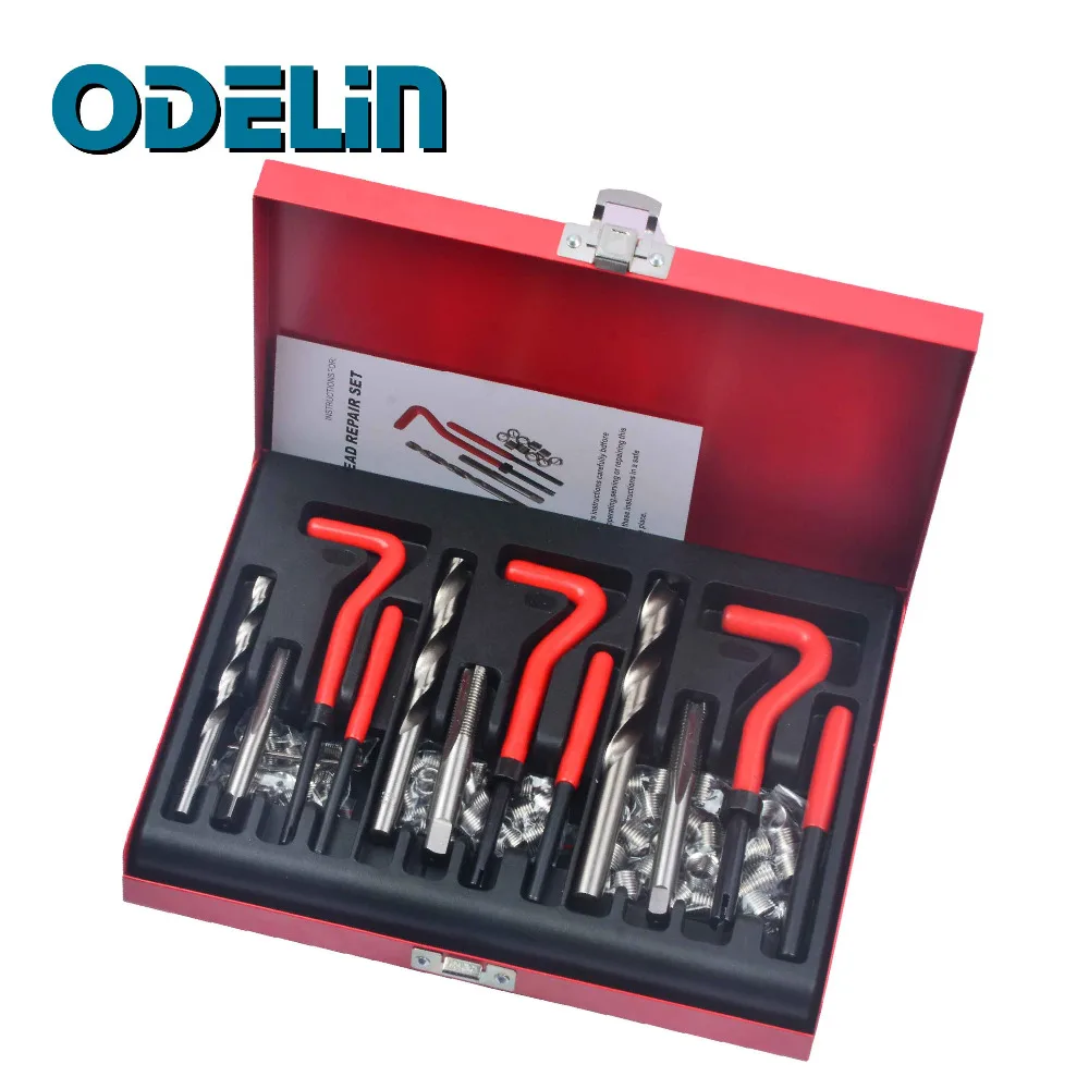 

88Pc Thread Repair Kit Set Rethread M6 M8 M10 Damaged Thread Garage Tool