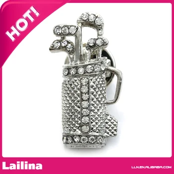 

Clear Golf Club Bag Pin Brooch Sports Jewelry for Women
