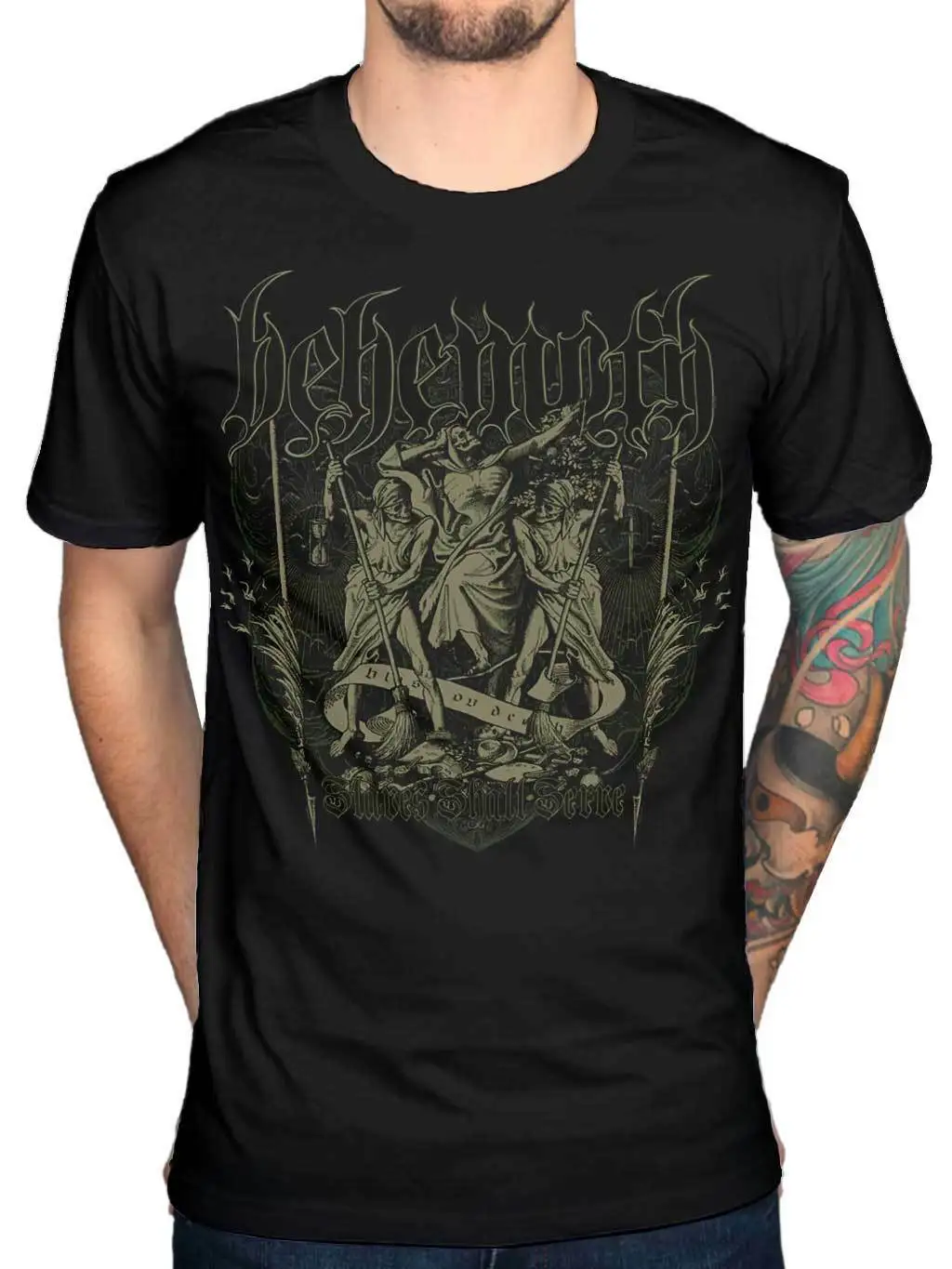 

Official Behemoth Logo Slaves Shall Serve T-Shirt Pheonix Satanist Album Merch