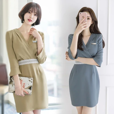 

Korean version of SAP beauty salon nurse work clothes beautician dress seven-point sleeve Korean tattoo manicurist clothing