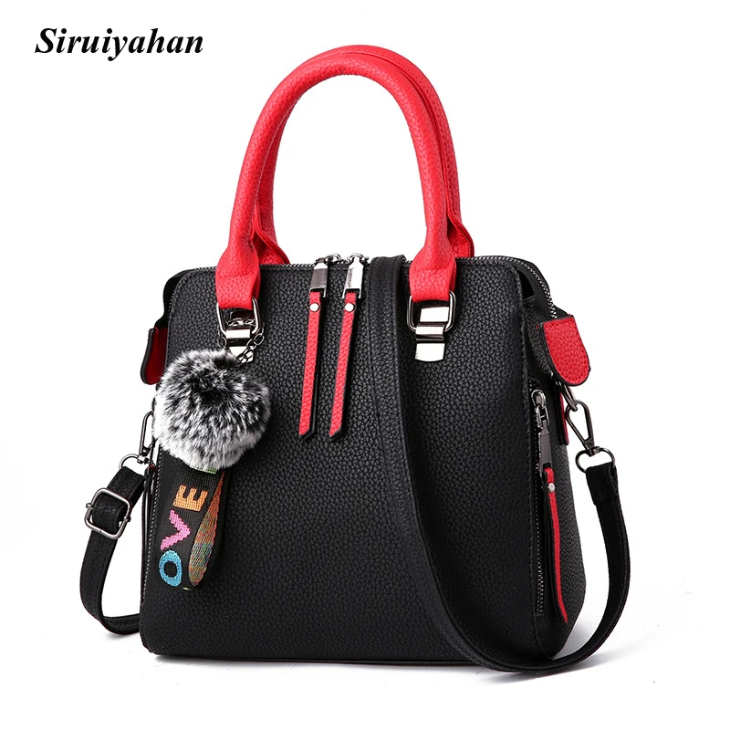 

Siruiyahan Fashion Ladies Hand Bags Women Shoulder Bag Large Capacity Fur Pu Leather Crossbody Bags for Women Handbag Tote