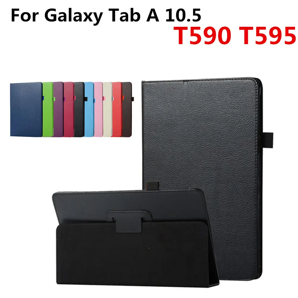 

Fashion Litchi Style Flip With stand PU Leather Case Cover For Samsung Galaxy Tab A A2 10.5 2018 T590 T595 SM-T595 T597 Tablet