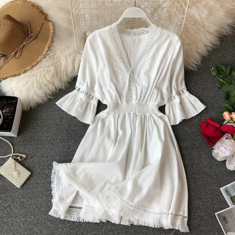 

Summer Dress Women Clothes 2019 Elegant Sexy Dress Korean Casual Bohemian Beach Party Dress Women's Dresses Vestidos ZT2038