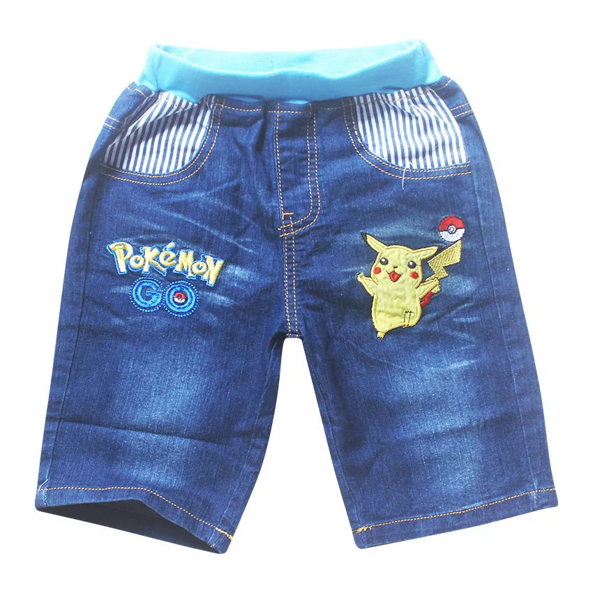 

Summer Cartoon Jeans Baby Boy Denim Shorts Cartoon Pokemon Go Kid's Shorts Spiderman Casual Jeans Pants Ninjago