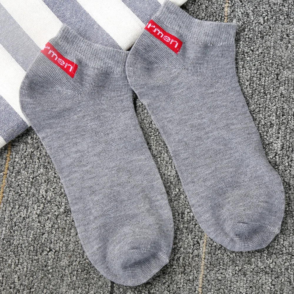 Удобные хлопковые носки унисекс в полоску с буквенным принтом в молодежном стиле, короткие носки, носки до щиколотки, модные носки до