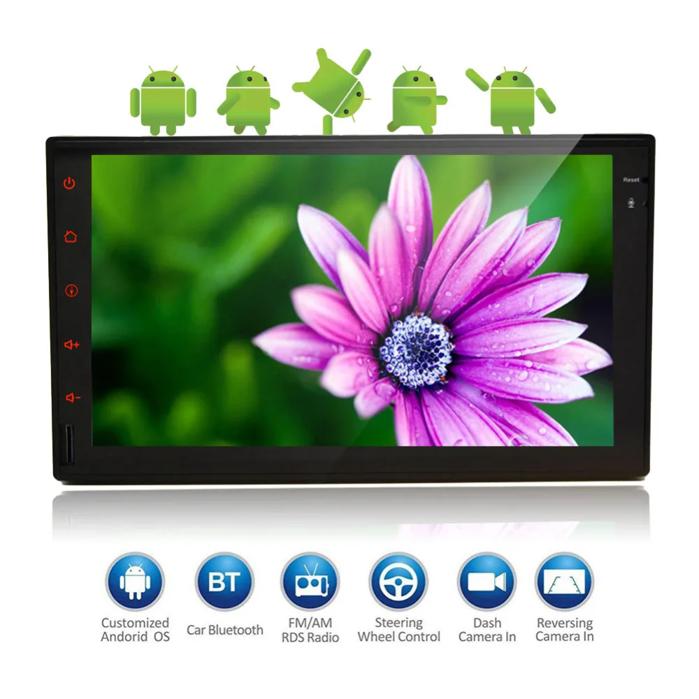 Поддержка 1080P видео Bluetooth Mirrorlink сабвуфер SWC OBD2 входы для двойной камеры Android 7 1