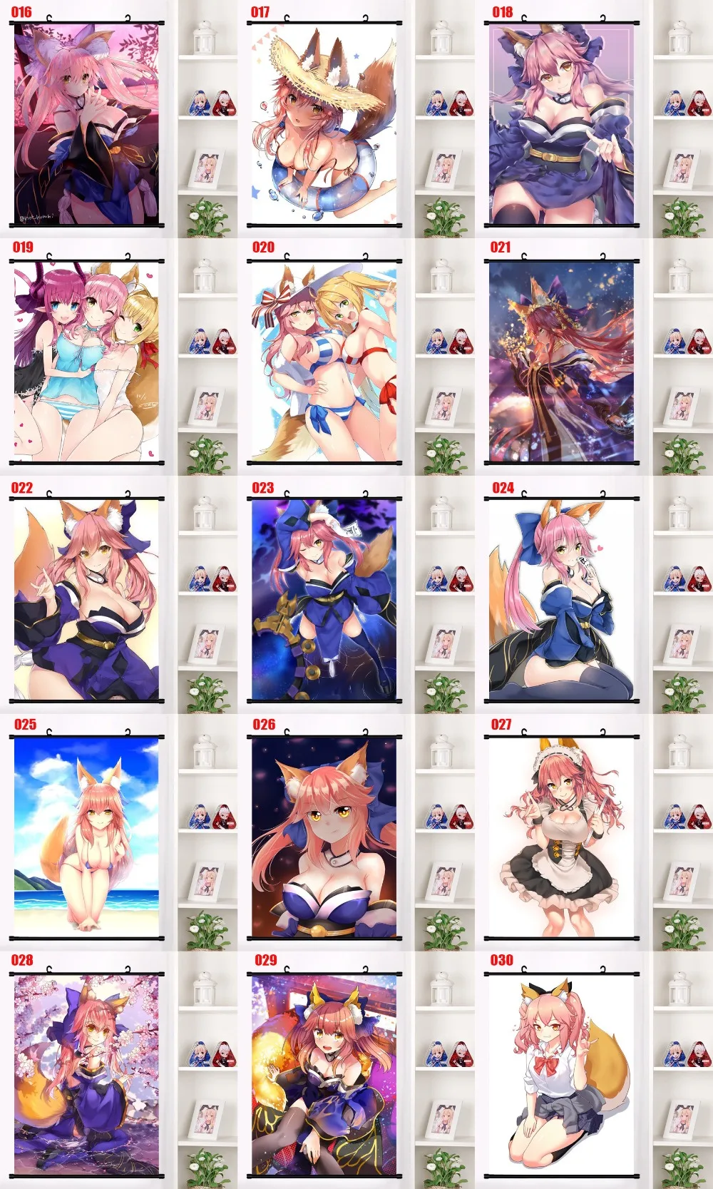 Японское аниме Манга Fate/большой заказ FGO сексуальный tamamo no Mae Косплей стены прокрутки Фреска плакат настенный висящий плакат домашний декор сбор