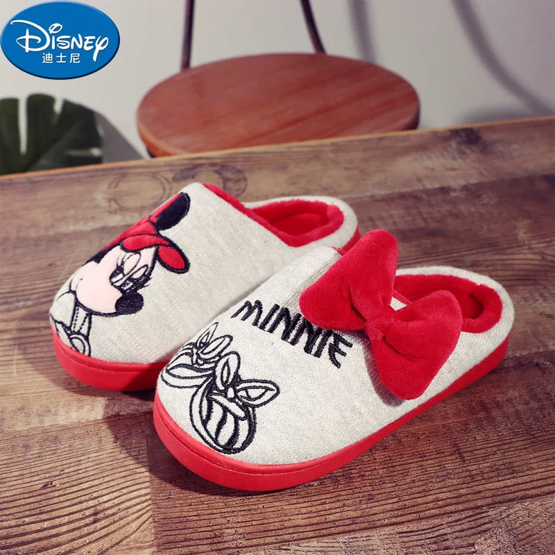 Disney женские тапочки зимняя нескользящая обувь женская Милая домашняя с мягкой