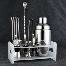 Bar Set: Premium Shaker Barware Set-12 Stücke Barkeeper Kit Enthält shaker (550 ml), rack, löffel, ausgießer, stroh & eiszange