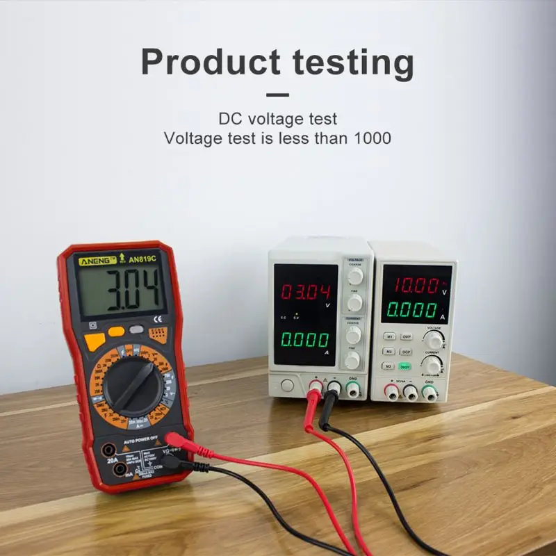 

AN819C Digital Multimeter LCD Display AC/DC Ammeter Resistance Capacitance Tester