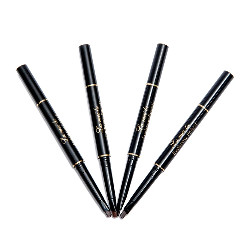 Брендовые водонепроницаемые карандаши для бровей, темно-коричневые, черные, двухконцевые, для макияжа глаз, для бровей, ручка с кистью, косметика