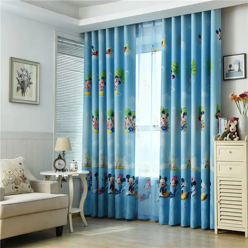 Living Room Children S Mickey Print Blackout Curtains Children S Bedroom Window Modern Children S Blackout Curtains Curtain