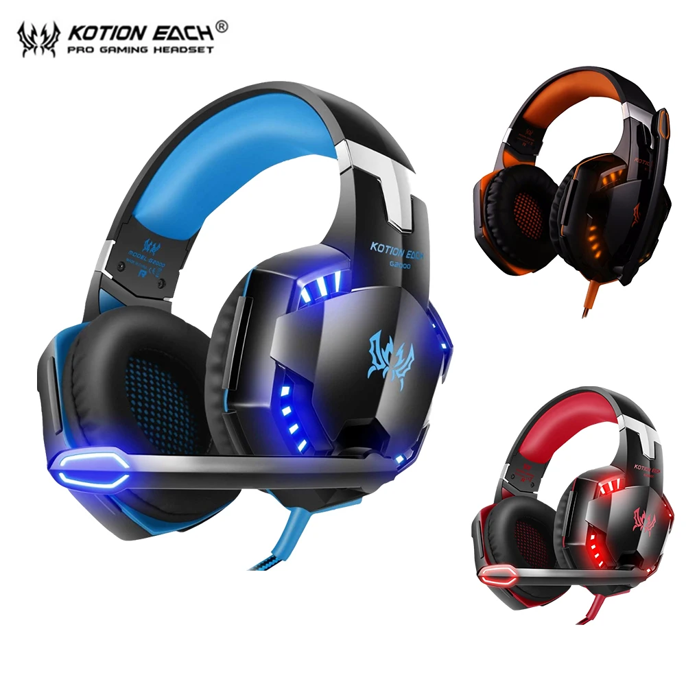 

KOTION EACH G2000 Gaming Headset Stereo Headphones Wired Earphone with Mic LED light Headphone for PC Gamer Xbox PS4