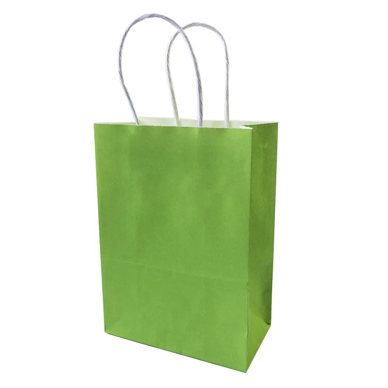 10 шт./лот, праздничный подарок, крафт-бумажный мешок, хозяйственные сумки, DIY, многофункциональный бумажный мешок конфетного цвета с ручками, 21x15x8 см