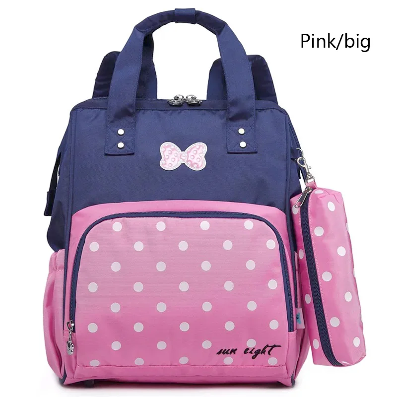 Солнечная восьмерка рюкзак детский1-3 грейдер школьная сумка для девочки сумка школьные рюкзаки для девочек модные рюкзаки дорожные сумки рюкзак для детей детский портфель школьный - Цвет: Pink Big