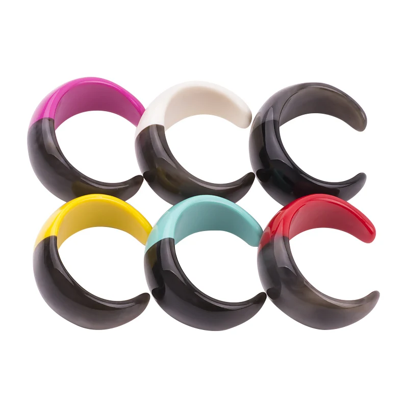 Classic Resin Cuff Open Fashion Bracelet Bangles for Women Mix Colors Acrylic Wide Geometric Bracelet Female Charm Party Jewelry (1)