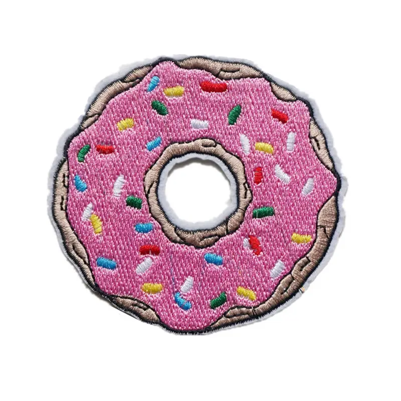 

9CM Embroidered Patch Big Donut Sugar Sew Iron On Patches Embroidery Badges For Bag Jeans Hat T Shirt DIY Appliques Craft Decor