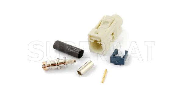 Rádio com Fantasma para Rg316 Superbat Peças Fakra Friso Jack Conector Fêmea Branco - 9001 Rg174 Cabo Lmr100 10 1 fêmea branco 9001 rádio com fantasma para rg316, rg174, cabo lmr100