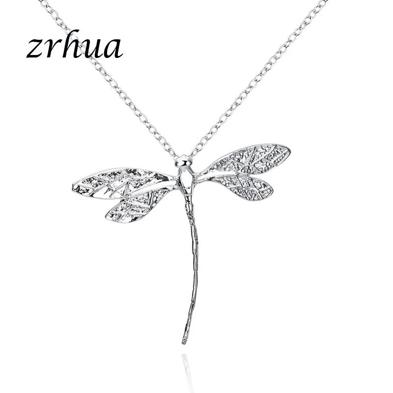 

ZRHUA High Quality 925 Sterling Silver Pendant Necklace Personalized Gifts Dragonfly Jewelry for Women Female Wholesale Price
