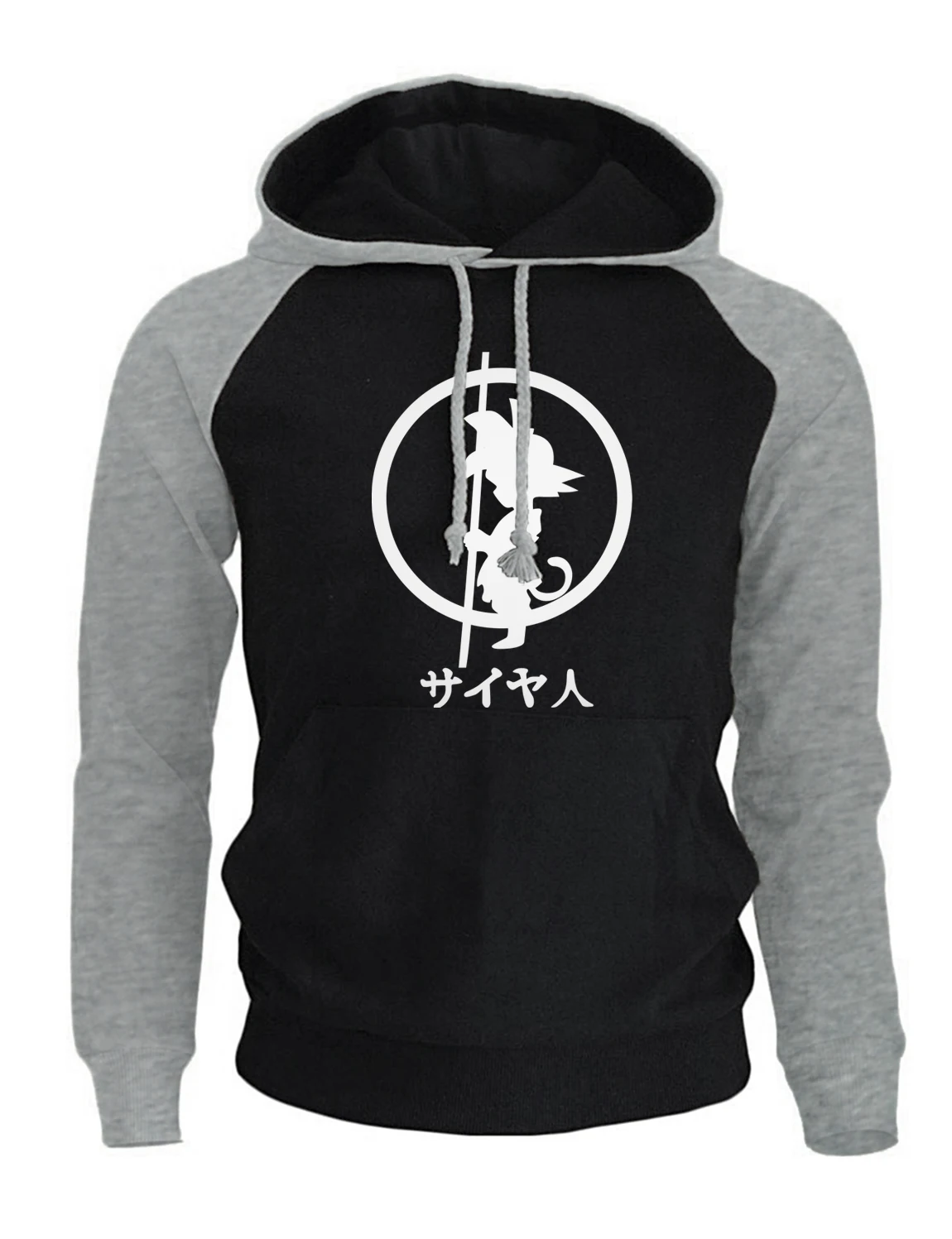 Fashion Raglan Hoodies Men 2018 New Autumn Winter Hoody Print Japan Anime Dragon Ball Z Brand Clothing Harajuku Sweatshirt | Мужская