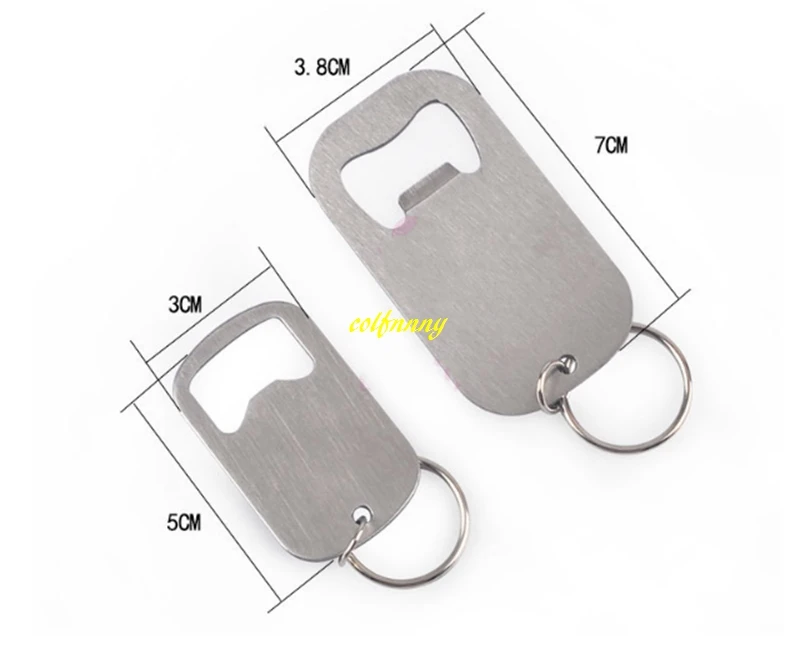 10pcs/lot Free shipping keyring Stainless Steel opener Key chain Beer