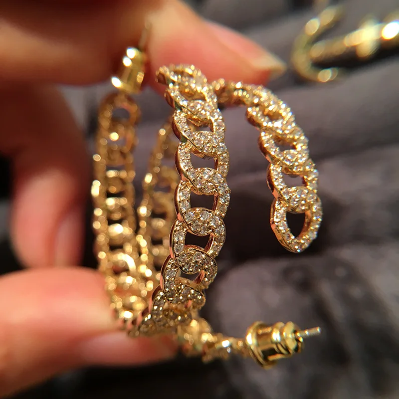 

Dazz Brand Gold Color Luxury Hollow Out Round Dangle Earrings Full Zircon For Women's Party Wedding Bride Ear Earring Gift 2019