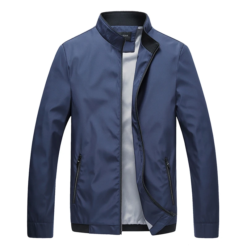 

Classic Business Thin Jacket Spring Autumn Male Casual Windbreaker Red Summer Outwear Solid Overcoat Office Dress Varsity Coat