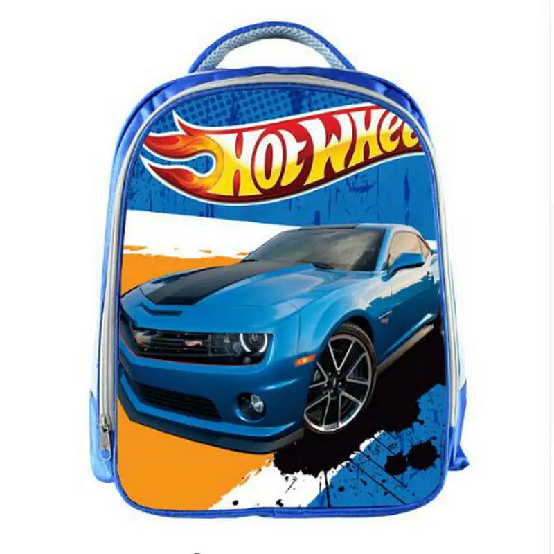 

New Cartoon Children School Bags for Teenagers Cars Hot Wheels Blue Backpack 3D Printing Boys Girls Kids Cool School Bag