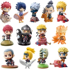 6style 6pcs set Naruto Sasuke Kakashi Uchiha Itachi Mounts Gaara Figures Japan Anime Collections Funny Toys