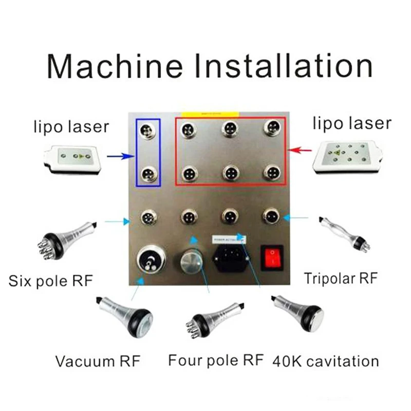 Multifunction Cavitation 40K Ultrasonic Liposuction Radiofrequency Vacuum Bipolar RF Machine Slimming Beauty Equipment  (14)