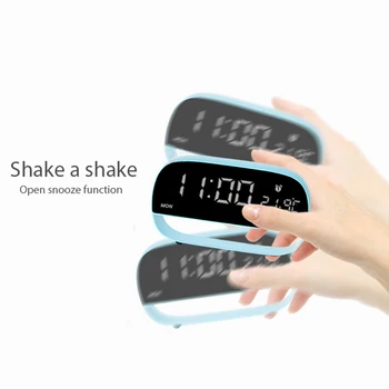 

Creative Intelligent Gravity Sensor Alarm Clock Desktop Metal Clock Multifunction Digital Alarm Clock